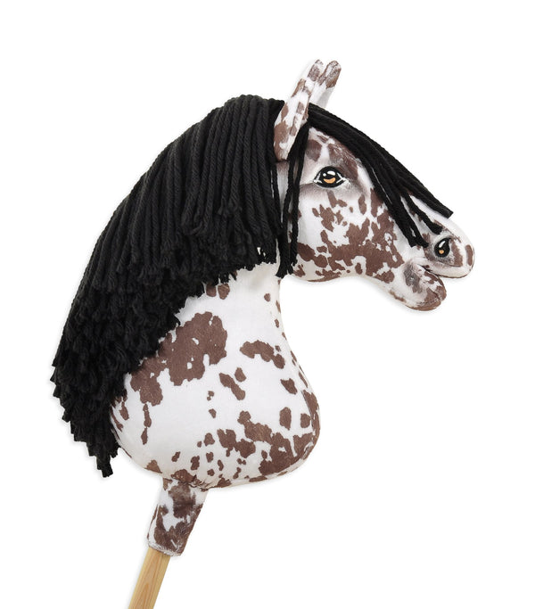 Premium Steckenpferd / Hobby Horse - Brauner Leopard mit Schwarz A3