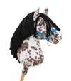 Premium Steckenpferd / Hobby Horse - Brauner Leopard mit Schwarz A3
