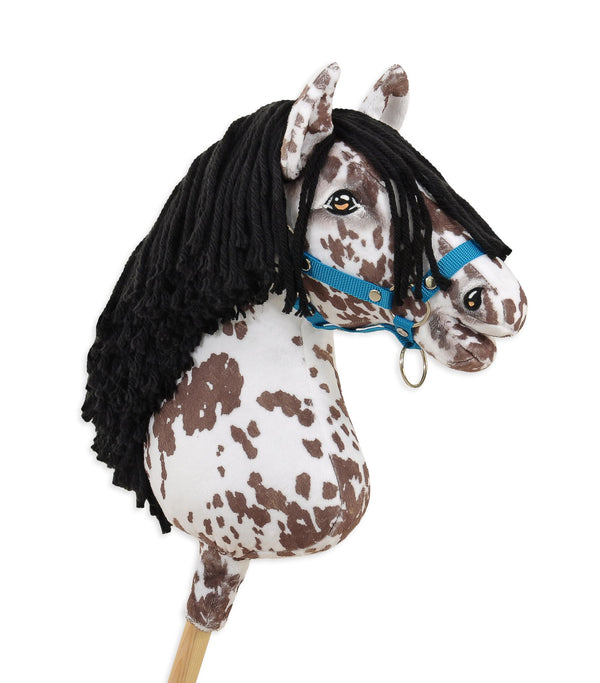 Premium Steckenpferd / Hobby Horse - Brauner Leopard mit Schwarz A3