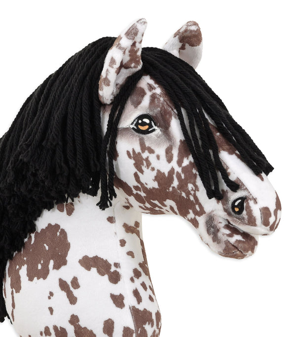 Premium Steckenpferd / Hobby Horse - Brauner Leopard mit Schwarz A3