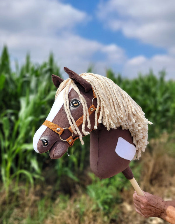 Premium Steckenpferd / Hobby Horse - Western 4 Dunkelbraun A3
