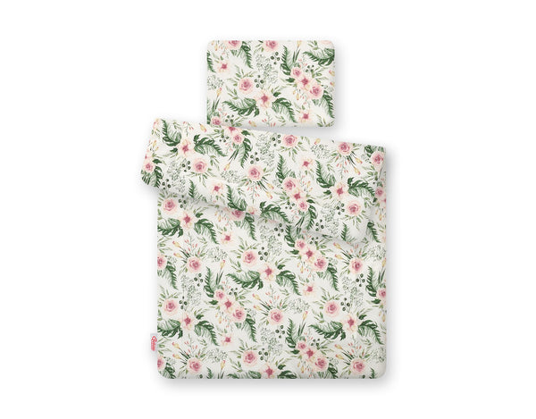 Babydecke und Kissen - Neugeborenes - 75X100cm - Pfingstblumen-Rosa