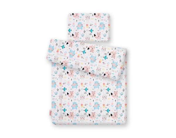 Babydecke und Kissen - Neugeborene - 75x100cm - Blaue Teddybären
