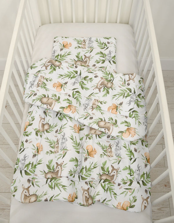 Babydecke und Kissen - Neugeborene - 75x100cm - Woodland Green
