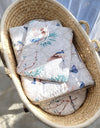 Babydecke und Kissen - Neugeborene - 75X100cm - Blue Birds