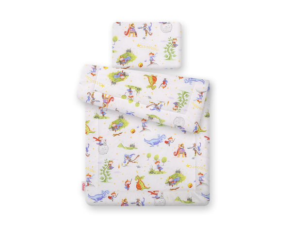 Babydecke und Kissen - Neugeboren - 75x100cm - Ritter und Drache