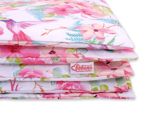 Bettwäsche-Set für Babys - 120x90cm - Kolibris In Blumen