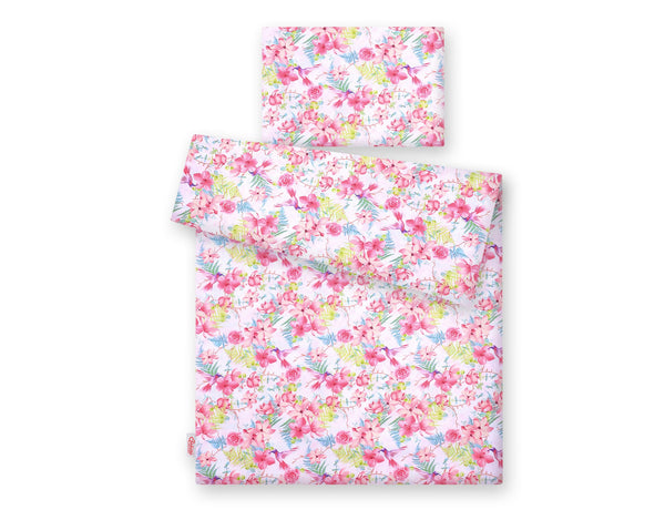 Bettwäsche-Set für Babys - 120x90cm - Kolibris In Blumen