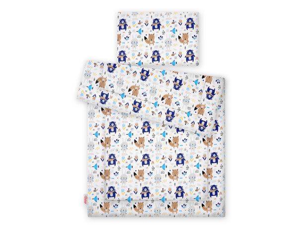 Peitto ja tyyny vauvalle 135x100 cm - navy blue teddy bears