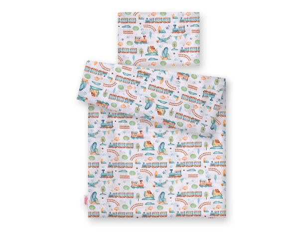 Bettwäsche-Set für Babys - 120x90cm - Turquoise Train