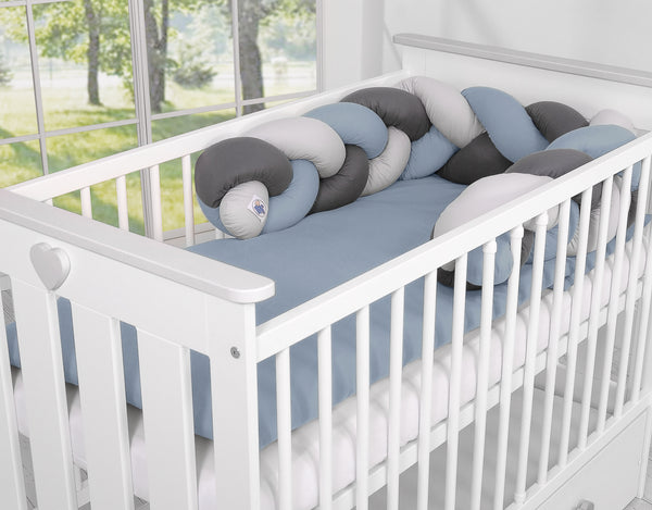 Bettumrandung geflochten – Violett – Grau