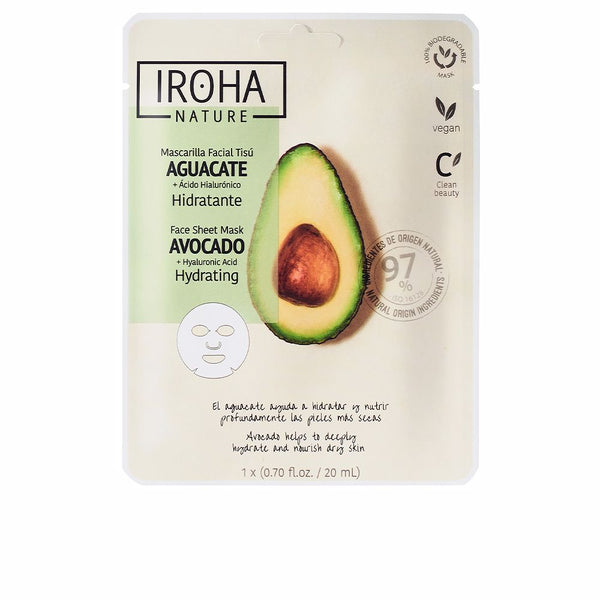 Iroha Nature mask avokado + hyaluronihappo 1 kpl | Vuodevaatteet.fi