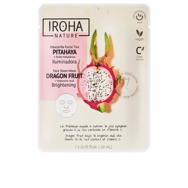 Iroha Nature mask dragon fruit + hyaluronihappo 1 kpl | Vuodevaatteet.fi