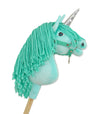 Super Hobby Horse - Hobby Horse yksisarvinen kepillä minttu mintunvärisellä harjalla ja hopeisella sarvella A4