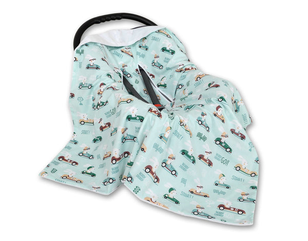 Sitzpolster für Kindersitz – Mint Rabbits/White