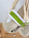 Halfter für Steckenpferd – Limette mit weißem Fell