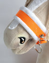 Zaumzeug für Steckenpferd - Neon Orange With White Furry