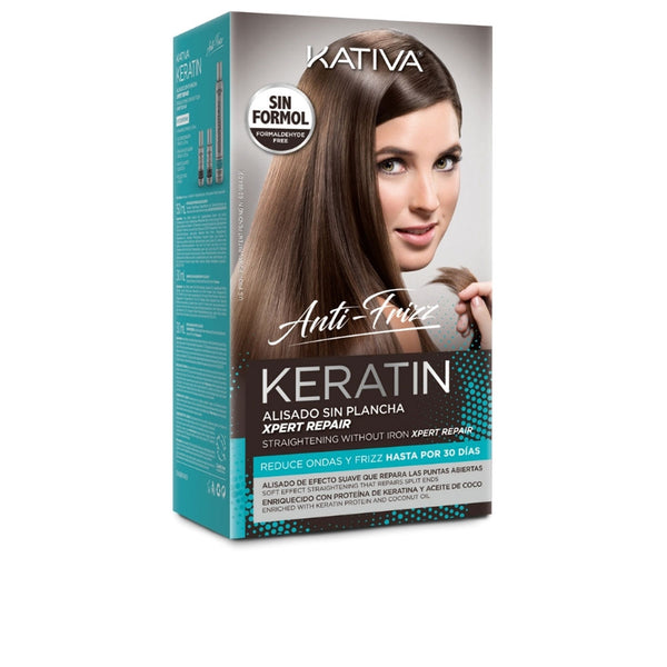 Kativa Keratin anti-frizz suoristus ilman rautaa, korjaa latvat, kesto 30 päivää, 3 kpl | Vuodevaatteet.fi