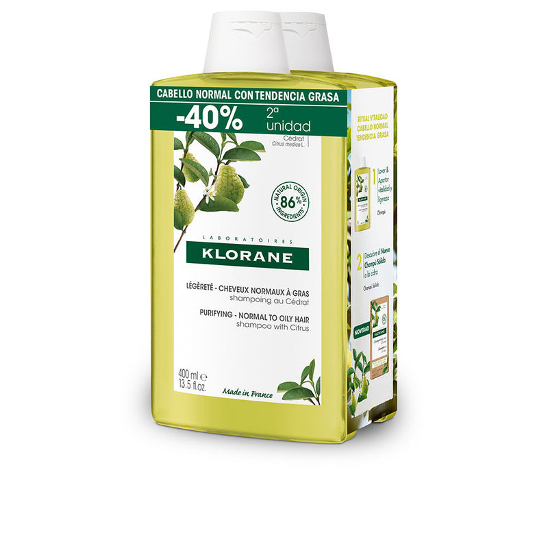 Klorane A La Cidra Champú Ligero Para Cabello Normal/Graso Duo 2 X 400 Ml | Vuodevaatteet.fi