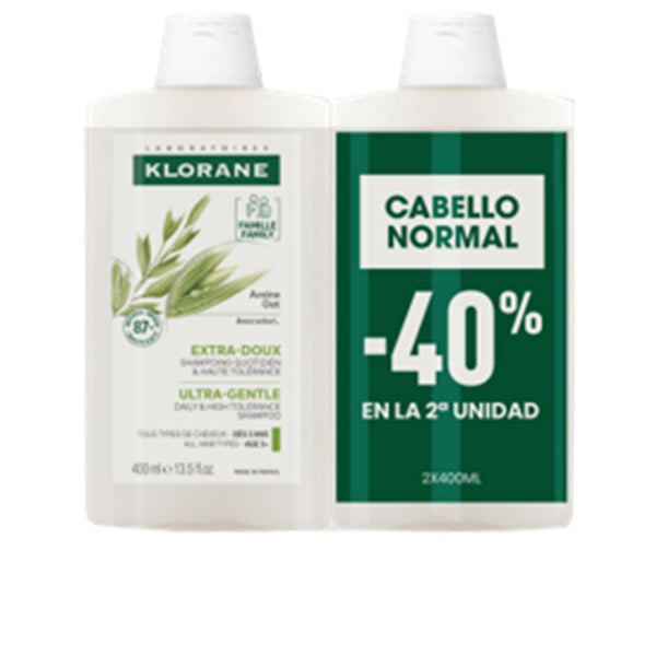 Klorane A La Leche De Avena Champú Extrasuave Duo 2 X 400 Ml | Vuodevaatteet.fi