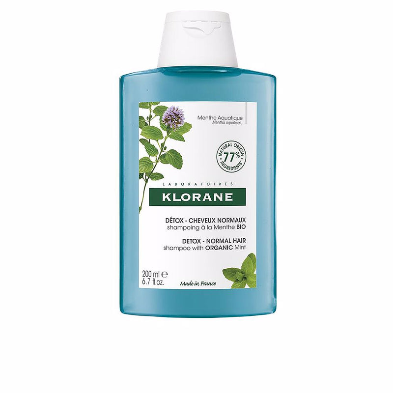 Klorane A la mint bio detox -shampoo normaalille hiukselle 200 ml | Vuodevaatteet.fi