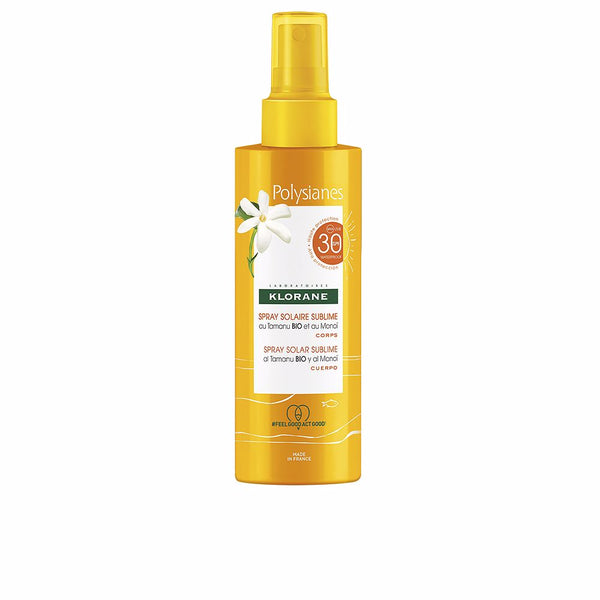 Klorane Polysianes monoï y tamanu bio aurinkosuojasuihke spf30 200 ml | Vuodevaatteet.fi