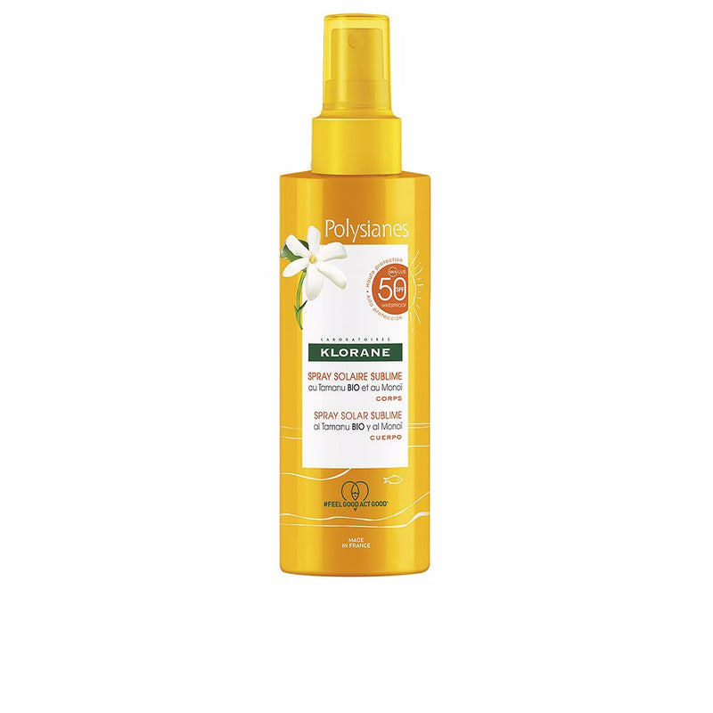 Klorane Polysianes monoï y tamanu bio kehosuihke aurinkosuoja spf50 200 ml | Vuodevaatteet.fi