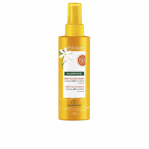 Klorane Polysianes monoï y tamanu bio kehosuihke aurinkosuoja spf50 200 ml | Vuodevaatteet.fi