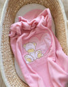 Baby-Fleecedecke - Teddybär mit Herz Pink