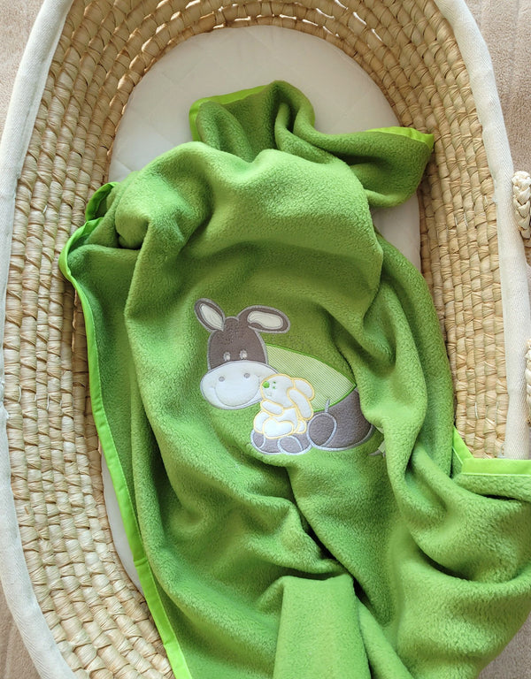 Baby-Fleecedecke - Esel Luca Green
