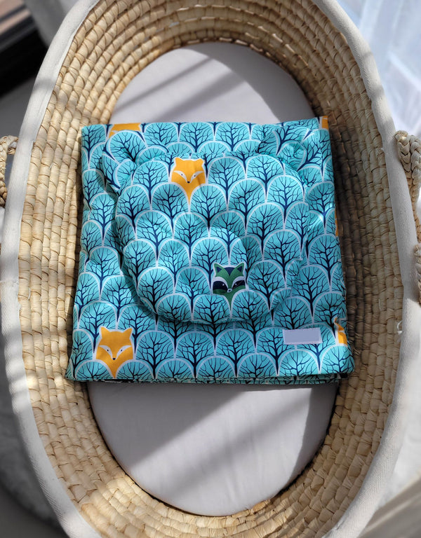 Babydecke und Kissen - Baumwolle - Teddybär - Mint Forest