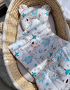 Babydecke und Kissen - Baumwolle - Teddybär - Blaue Teddybären