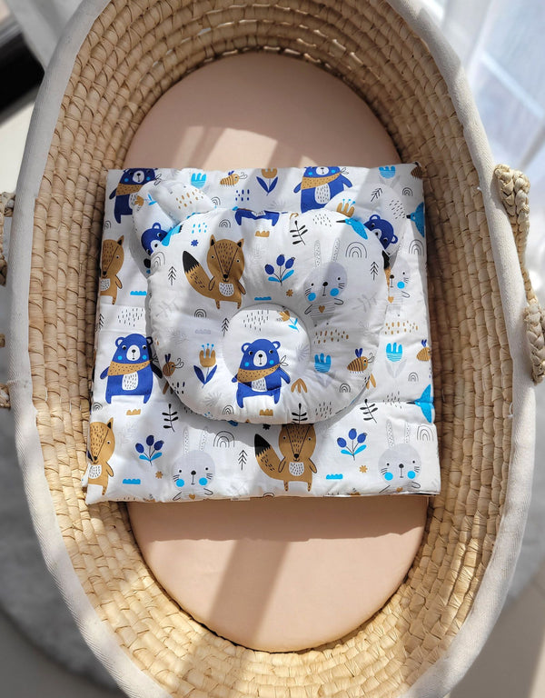 Babydecke Und Kissen - Baumwolle - Teddybär - Marineblaue Bären