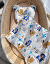 Babydecke Und Kissen - Baumwolle - Teddybär - Marineblaue Bären