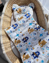 Babydecke Und Kissen - Baumwolle - Teddybär - Marineblaue Bären