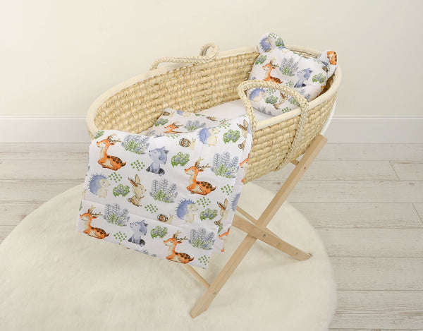 Babydecke und Kissen – Baumwolle – Teddybär – Waldabenteuer