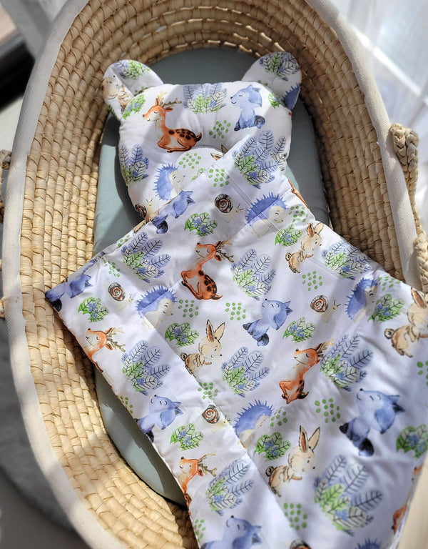 Babydecke und Kissen – Baumwolle – Teddybär – Waldabenteuer