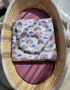 Babydecke und Kissen - Baumwolle - Teddybär - Regenbogen