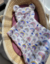 Babydecke und Kissen - Baumwolle - Teddybär - Regenbogen