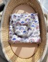Babydecke und Kissen - Baumwolle - Teddybär - Regenbogen