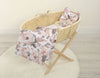 Babydecke und Kissen - Baumwolle - Teddybär - Sepia Rosen