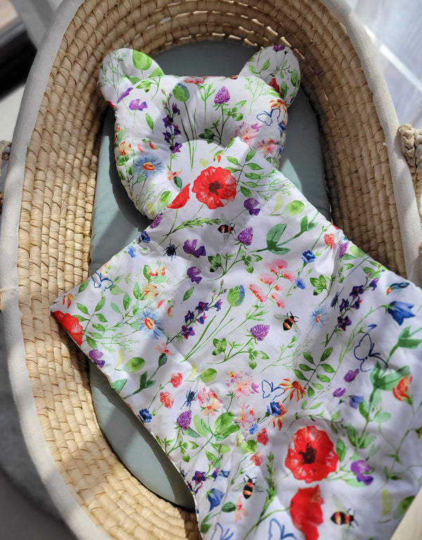 Babydecke Und Kissen - Baumwolle - Teddybär - Wiese