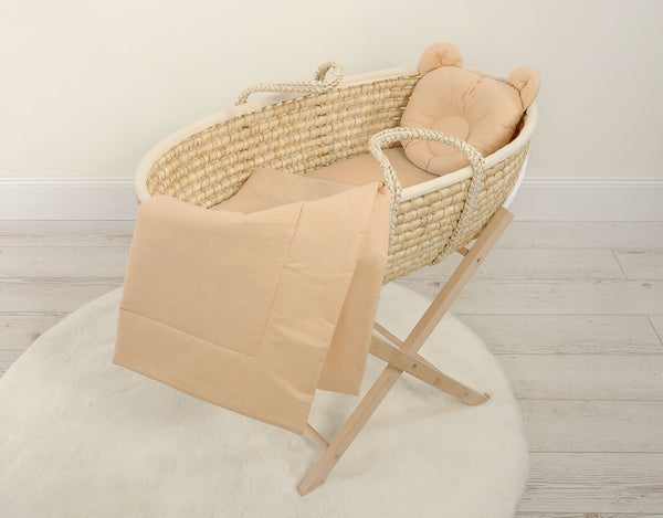 Moseskorin Decke und Kissen – Teddybär – Beige