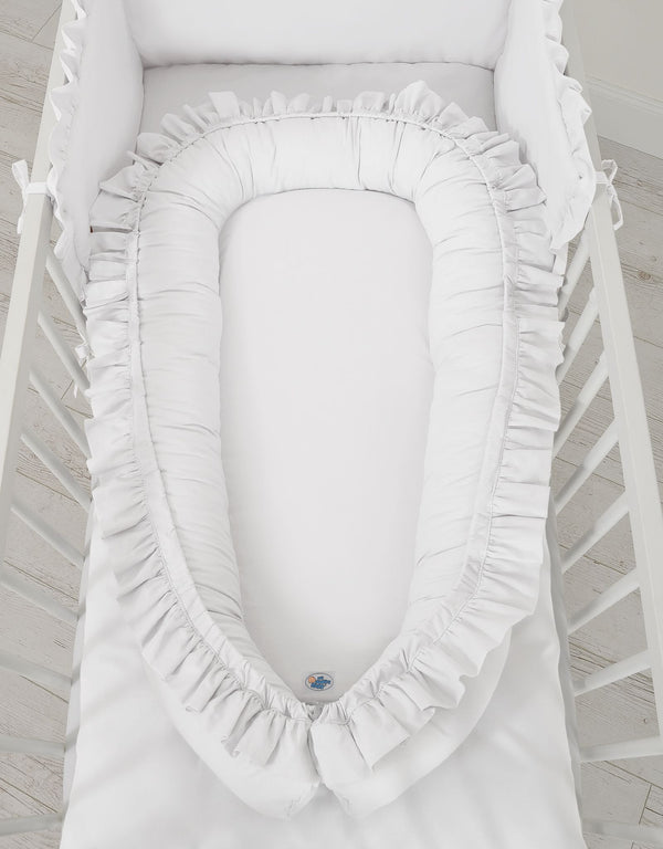 Babynest mit Rüschen - Weiß