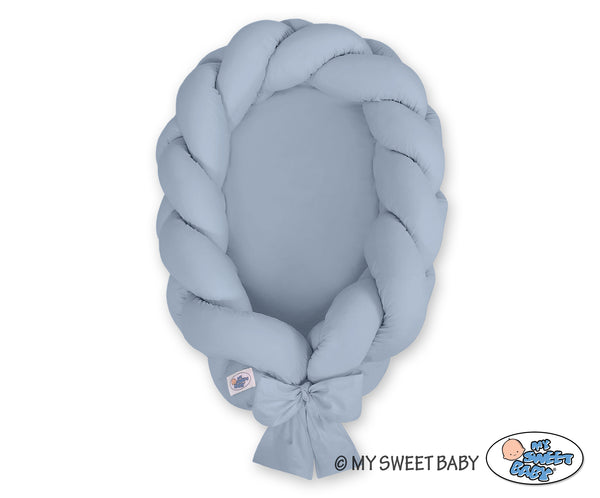 Geflochtenes Babynest 2 in 1 – Pastellblau