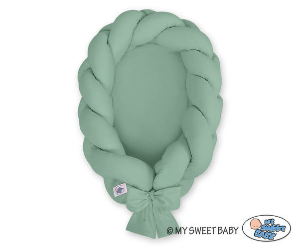 Geflochtenes Babynest 2 in 1 – Pastellgrün