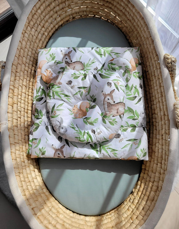 Babydecke Und Kissen - Baumwolle - Teddybär - Woodland Green