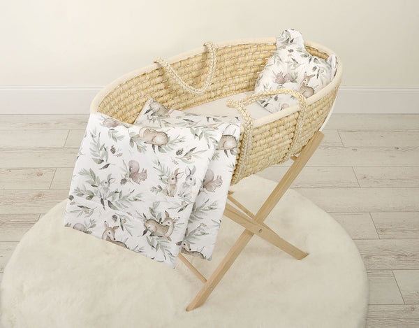 Babydecke und Kissen - Baumwolle - Teddybär - Woodland Olive