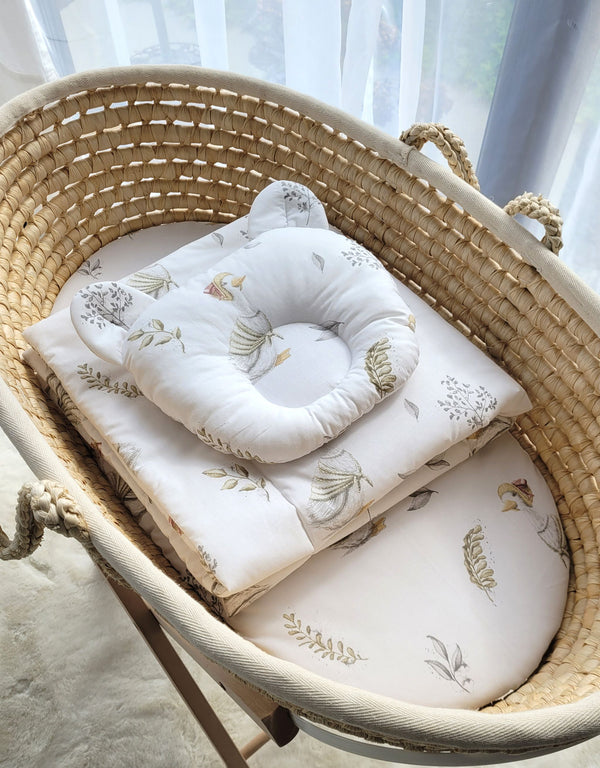 Babydecke und Kissen – Baumwolle – Teddybär – Gänse