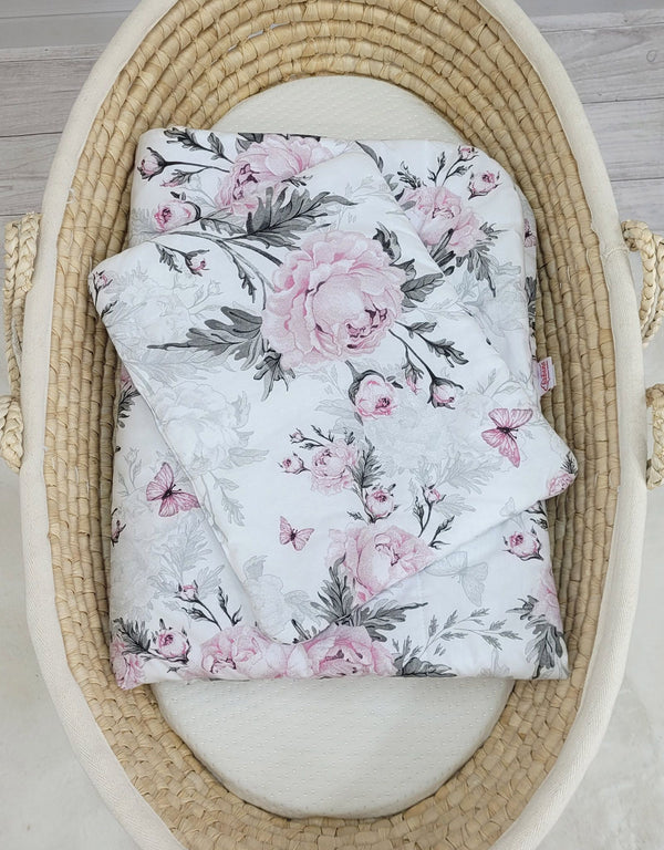 Newborn vuodevaatesetti 2-kpl 75x100cm - Romantic peonies